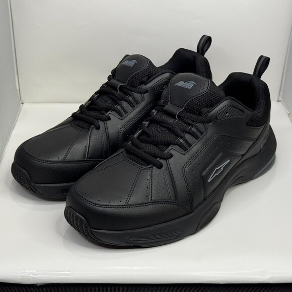 Avia Quickstep Shoes Mens 12 W Wide Black Walking Sneakers Black Memory Foam - Picture 3 of 12